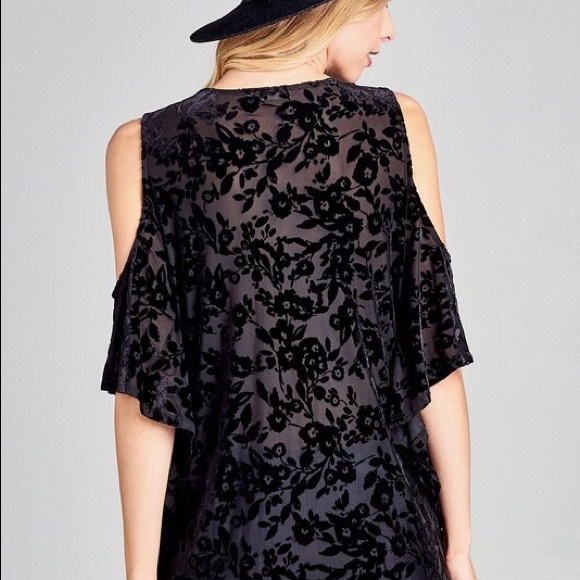 Flocked and Floral Top - Picture 5 of 6